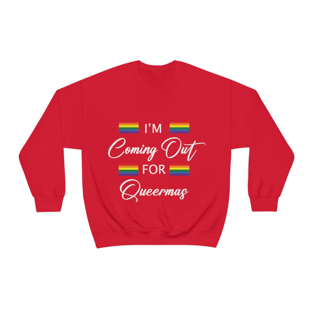 Unisex Christmas LGBTQ Heavy Blend Crewneck Sweatshirt - I’M Coming Out For Queermas Printify