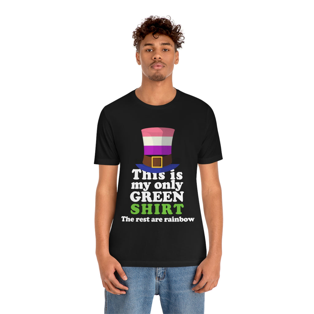 Genderfluid Flag T-shirt Patrick's Day Unisex Size - This Is My Only Green Shirt SHAVA