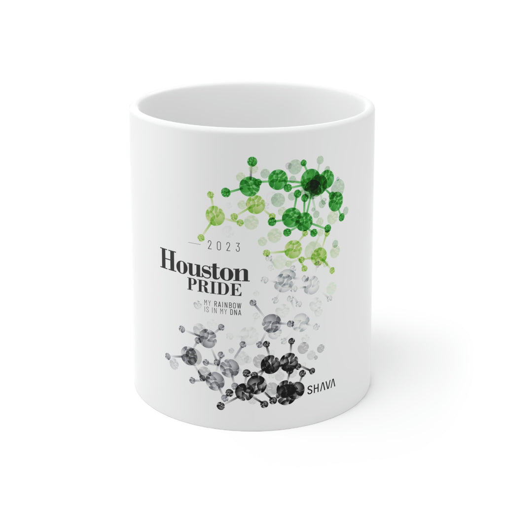 Aromantic Flag Ceramic Mug Houston Pride - Rainbow Is In My DNA SHAVA CO