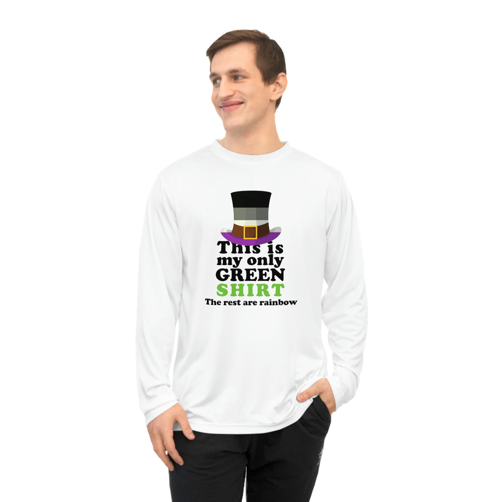 Asexual Flag Unisex Performance Long Sleeve Shirt - My Only Green Shirt Printify