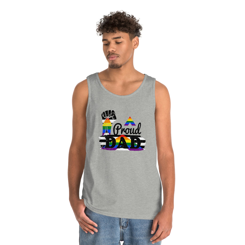 Straight Ally Pride Flag Heavy Cotton Tank Top Unisex Size - Proud Dad Printify
