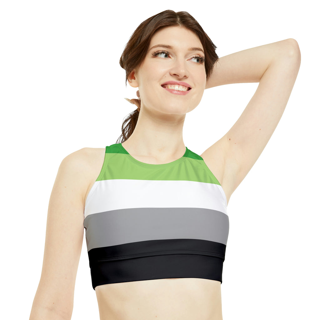 Aromantic Flag High Neck Crop Bikini Top SHAVA CO