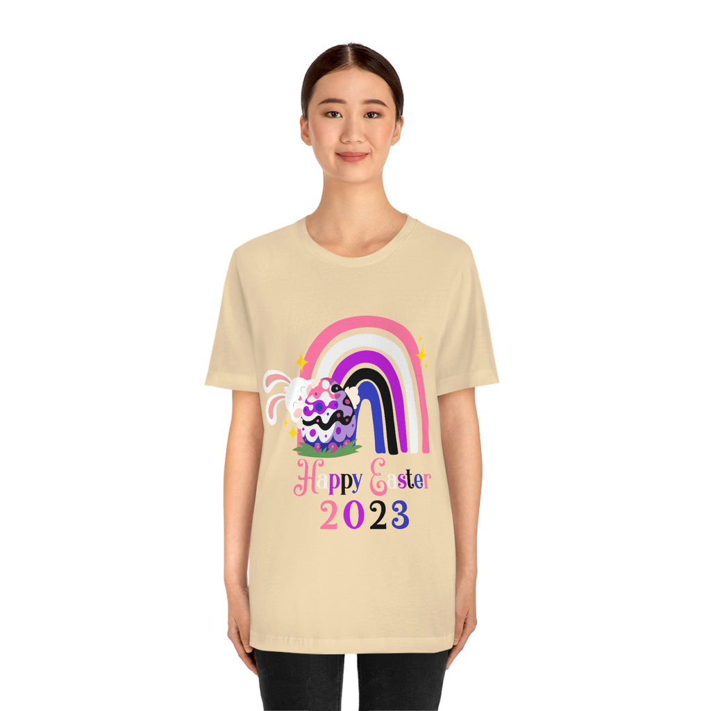 Genderfluid Flag T-shirt Easter Festival Unisex Size - Happy Easter 2023 SHAVA