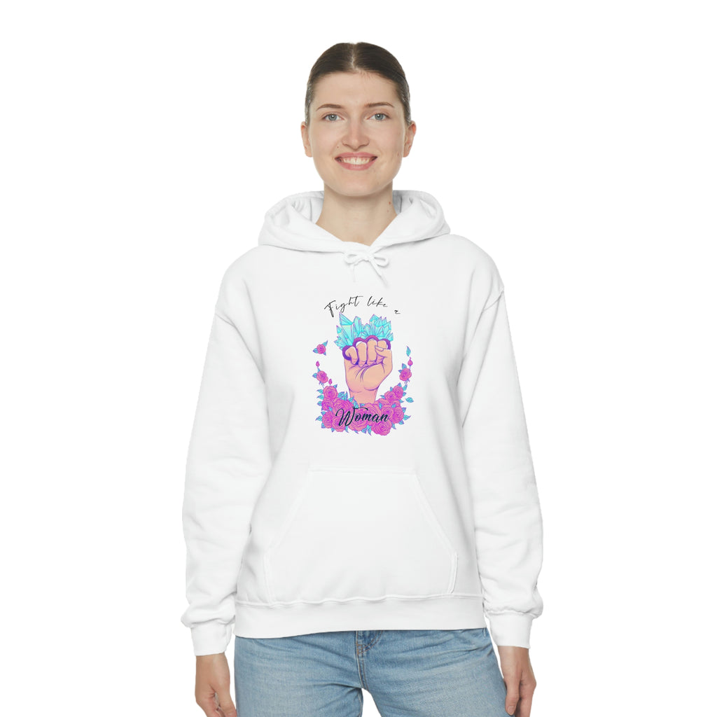 Women Empowerment / Feminist Hoodie  Unisex-size - Fight Like a Woman (white) Printify