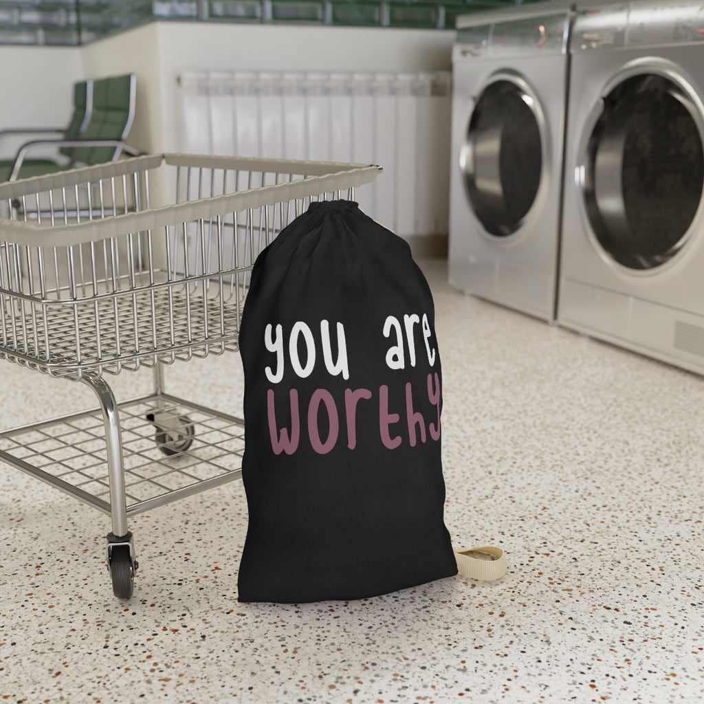 Affirmation Feminist pro choice Laundry Bag -  You are WORTHY Printify