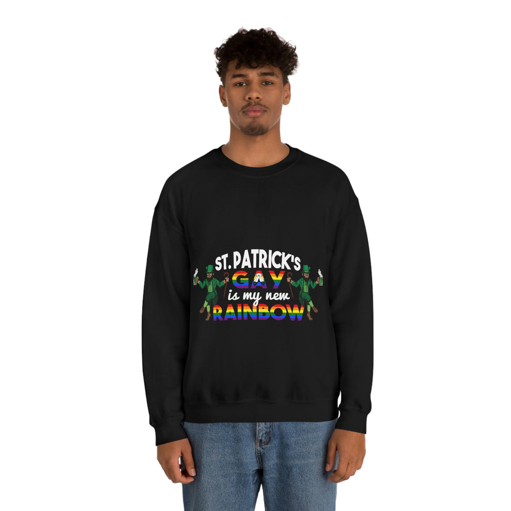 Two Spirit Flag Heavy Blend Crewneck Sweatshirt St. Patricks Day Unisex Size - St. Patricks Gay Is My New Rainbow Printify