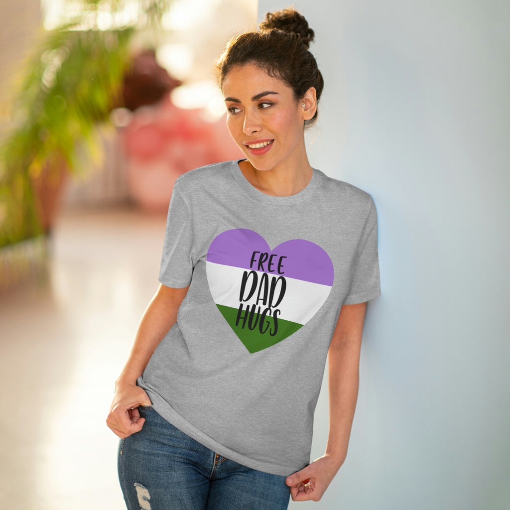 Genderqueer Pride Flag T-shirt Unisex Size - Free Dad Hugs Printify