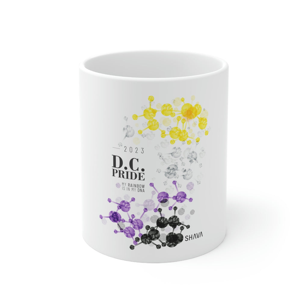 Nonbinary Flag Ceramic Mug D.C. Pride - Rainbow Is In My DNA SHAVA CO