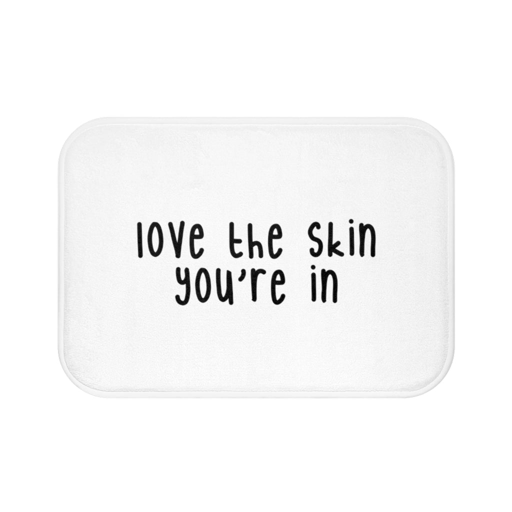 Affirmation Feminist Pro Choice Bath Mat - Love The Skin I'm In (black) Printify