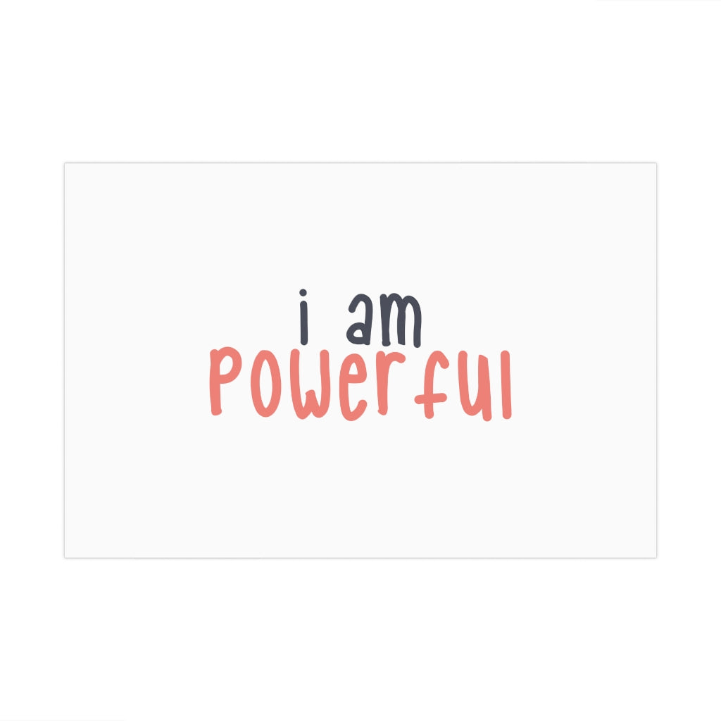 Affirmation Feminist pro choice Gift Wrap Paper - I am powerful black with coral Printify