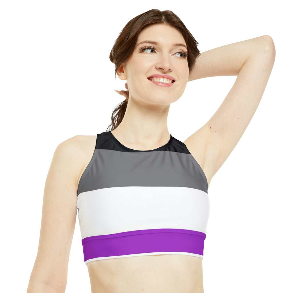 Asexual Flag High Neck Crop Bikini Top SHAVA CO