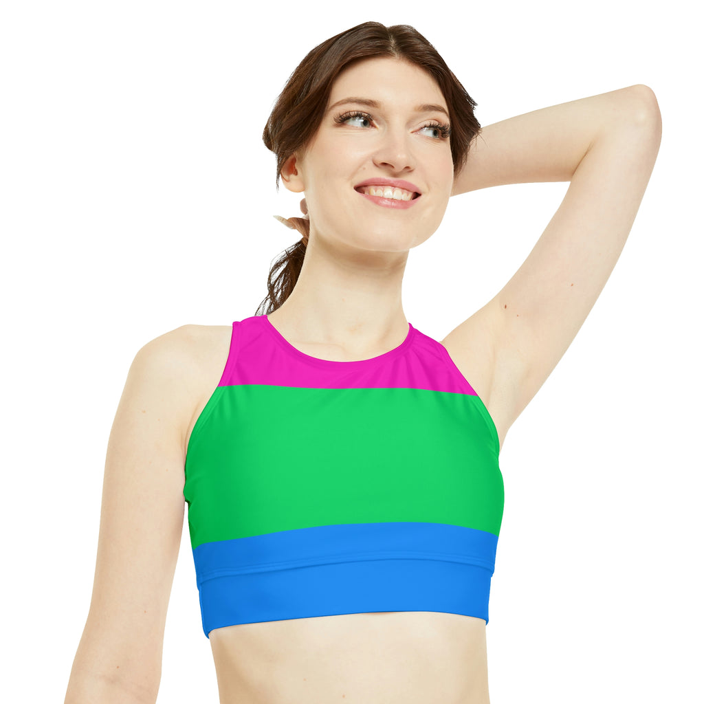 Polysexual Flag High Neck Crop Bikini Top SHAVA CO