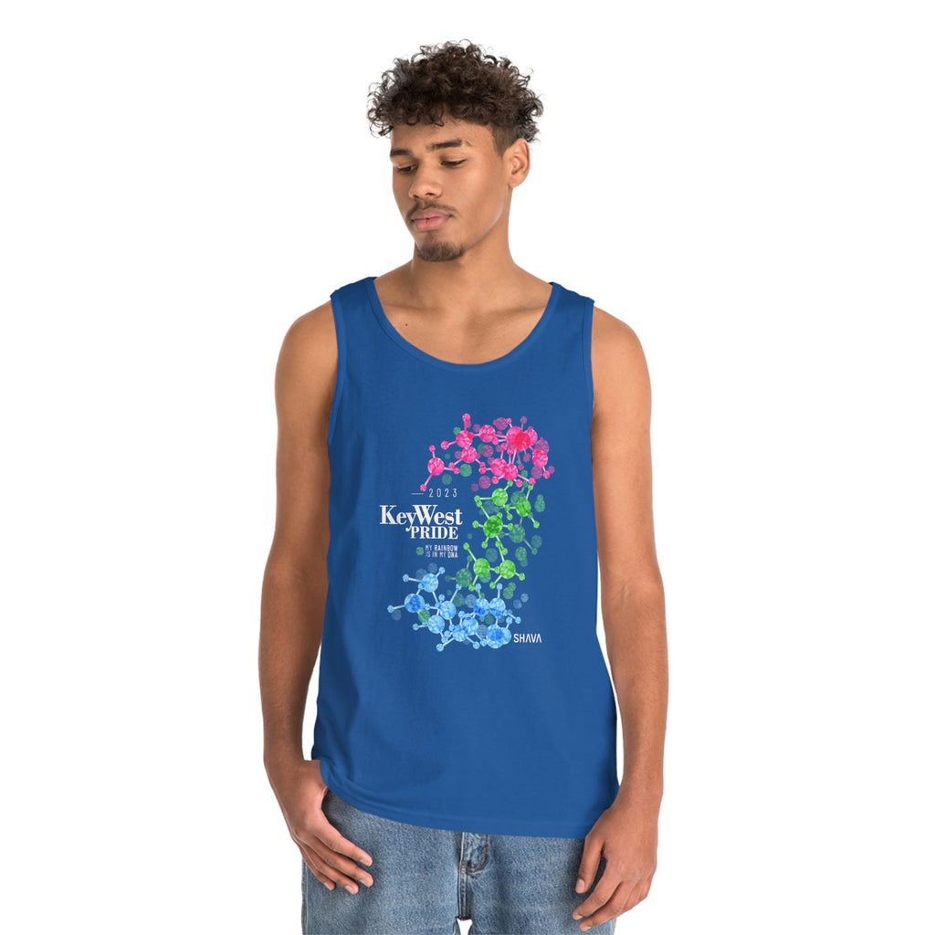 Polysexual Flag Key West Pride Heavy Cotton Tank Top Unisex Size - My Rainbow Is In My DNA SHAVA