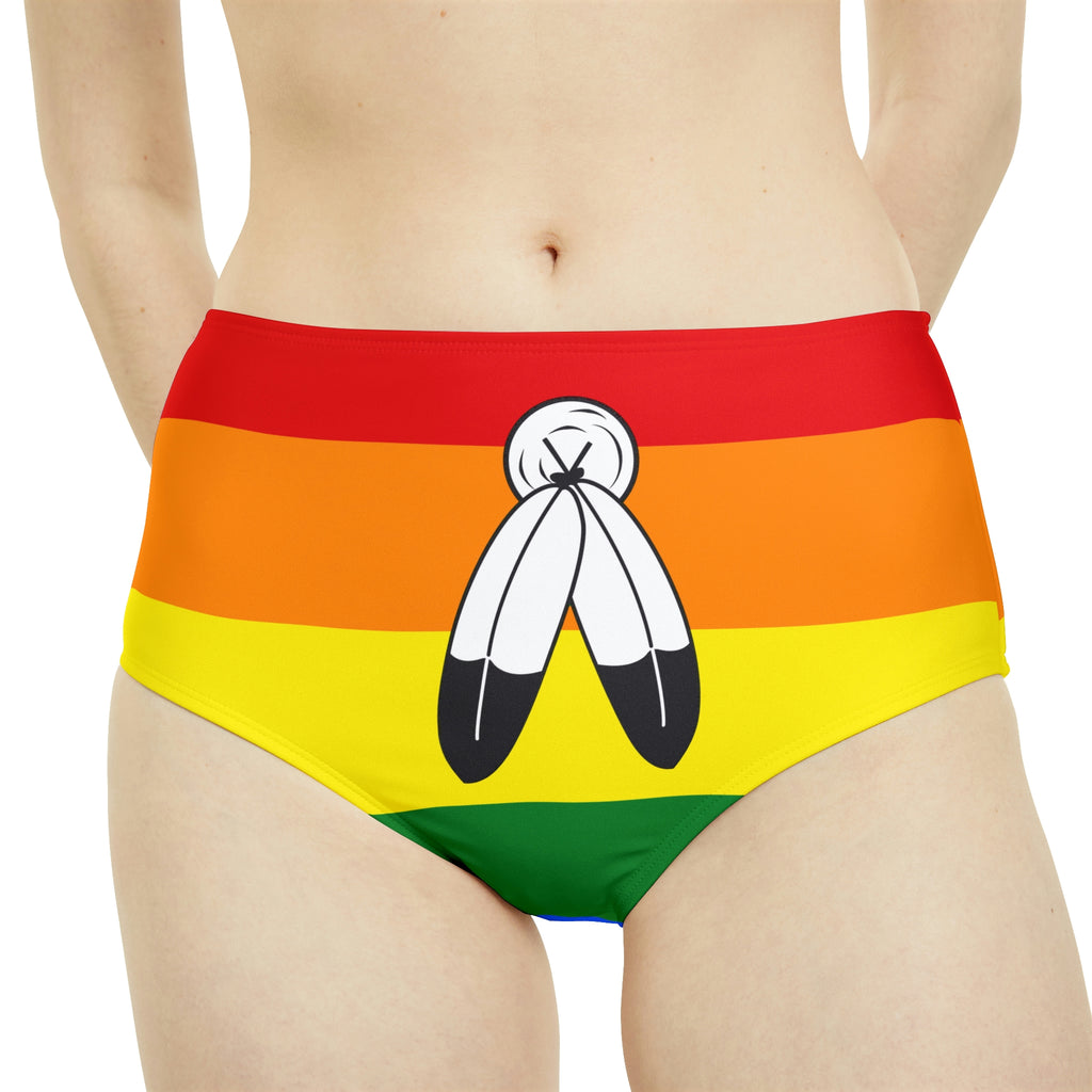 Two Spirit Pride Flag High-Waist Hipster Bikini Bottom Printify