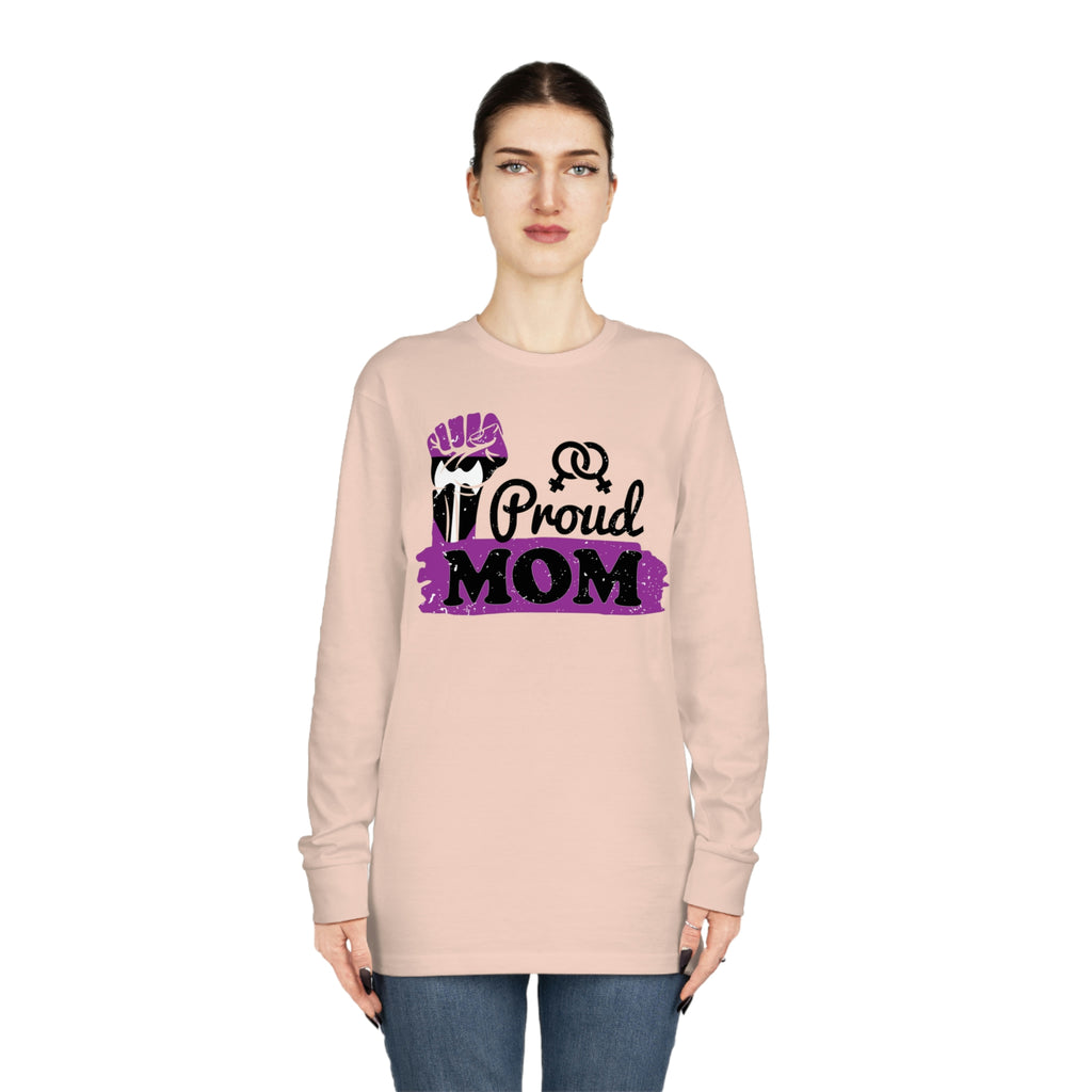 Labrys Lesbian Flag Long Sleeve Crewneck Tee - Proud Mom Printify