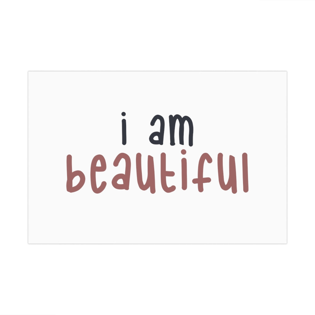 Affirmation Feminist pro choice Gift Wrap Paper - I am beautiful pink Printify