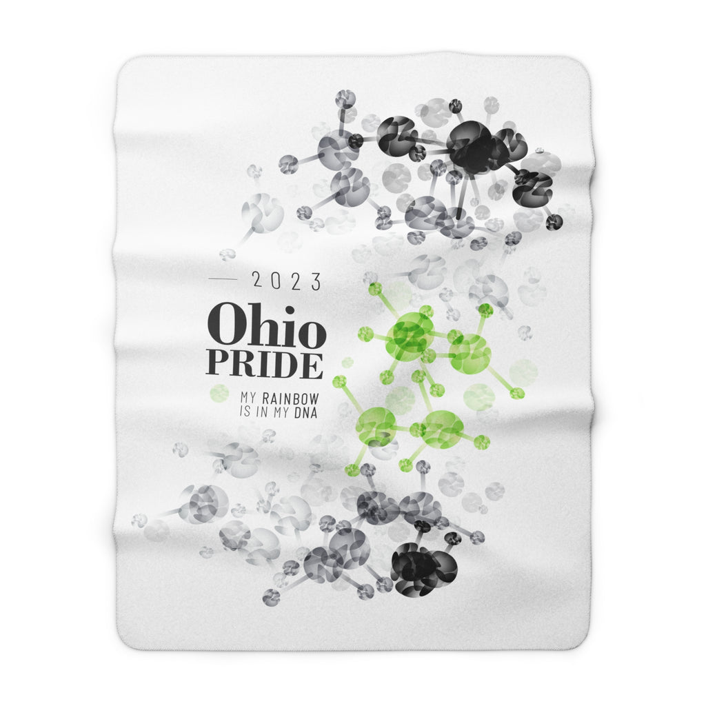 SHAVA CO Agender Flag 2023 Pride, Ohio Sherpa Fleece Blanket - My Rainbow Is In My DNA Printify