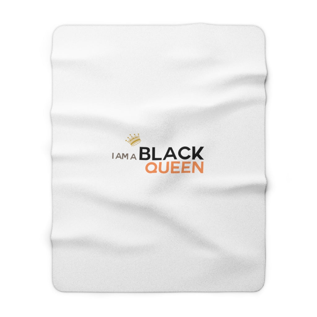 IAC  Home & Livings- Blankets  / Sherpa Fleece Blanket / I am a black queen Printify