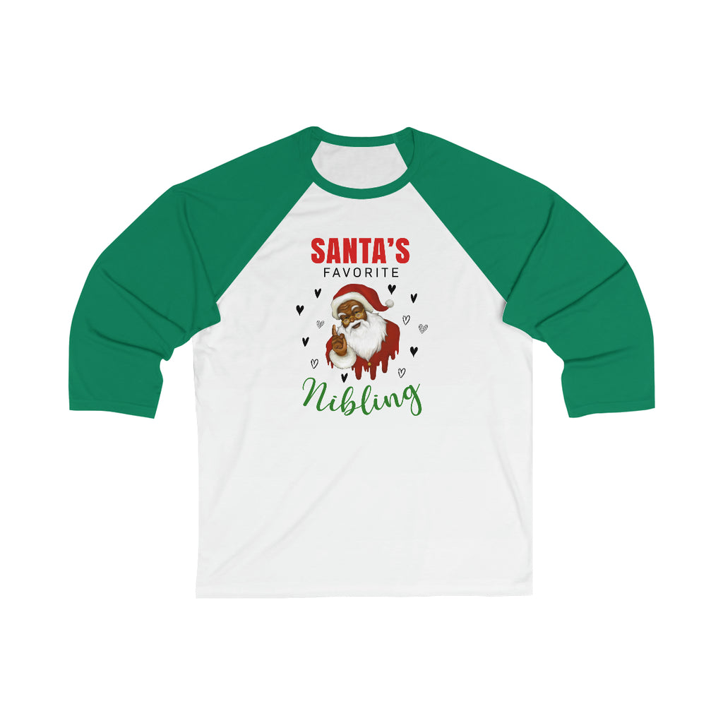 Merry Christmas Unisex Long Sleeves, Unisex Long Sleeves , Unisex 3/4 Sleeve , SANTA’S FAVORITE Nibling Printify