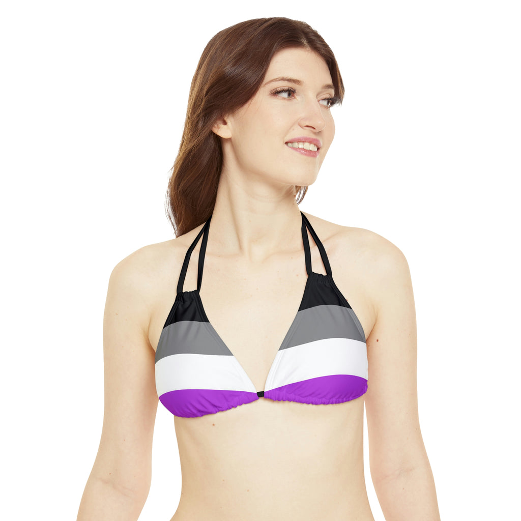 Asexual Pride Flag Strappy Triangle Bikini Top SHAVA CO