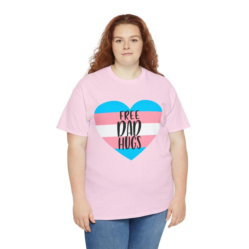 SHAVA CO Transgender Flag, Unisex Heavy Cotton Tee - Free Dad Hugs Printify