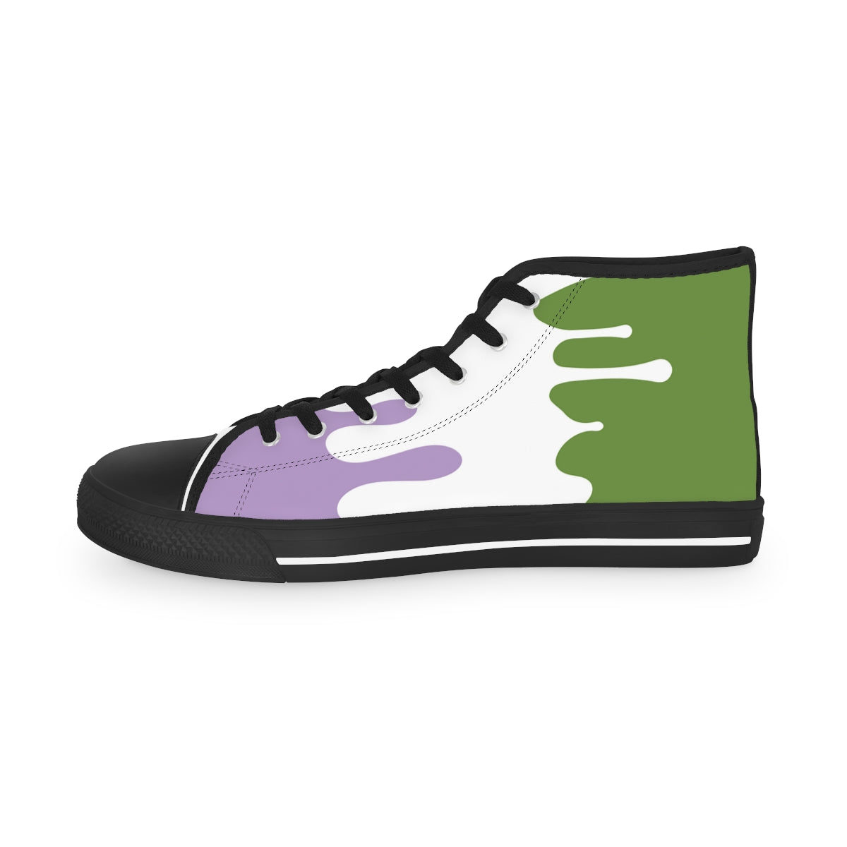 Gender Queer Drip Rainbow Flag LGBTQ High Top Sneakers Unisex Size Printify