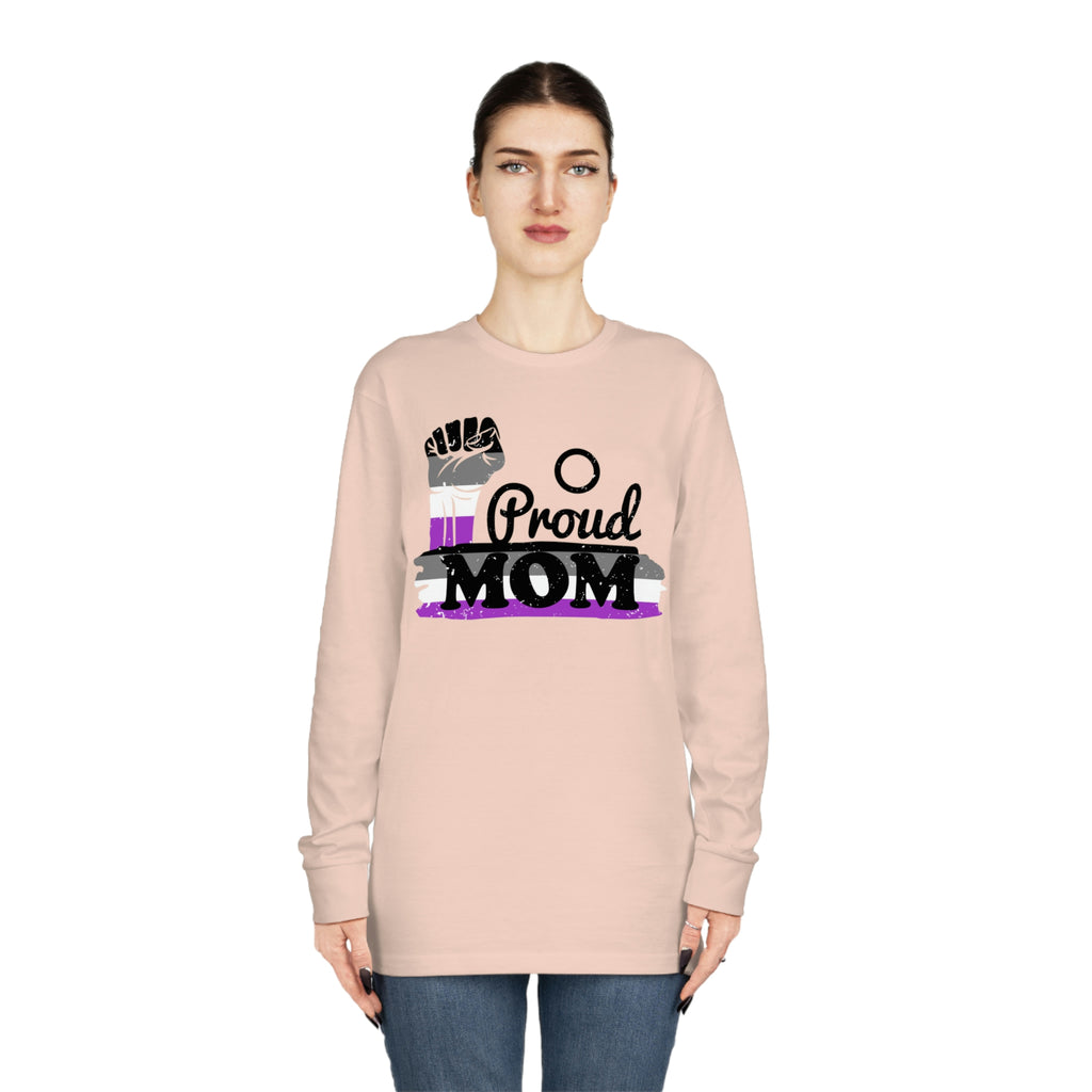 Asexual Flag Long Sleeve Crewneck Tee - Proud Mom Printify