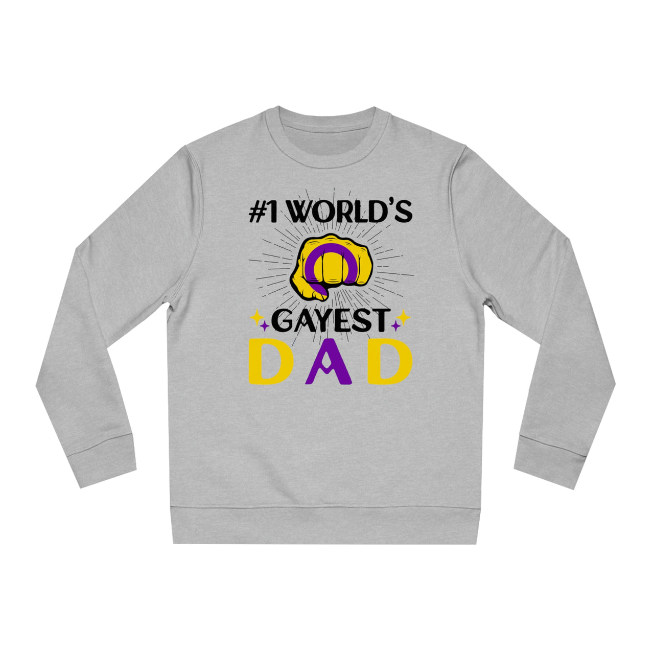 Intersexual Pride Flag Sweatshirt Unisex Size - #1 World's Gayest Dad Printify