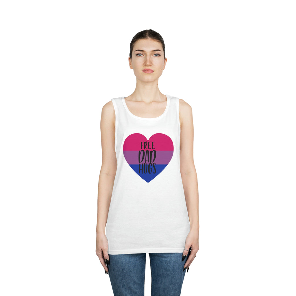 Bisexual Pride Flag Heavy Cotton Tank Top Unisex Size - Free Dad Hugs Printify