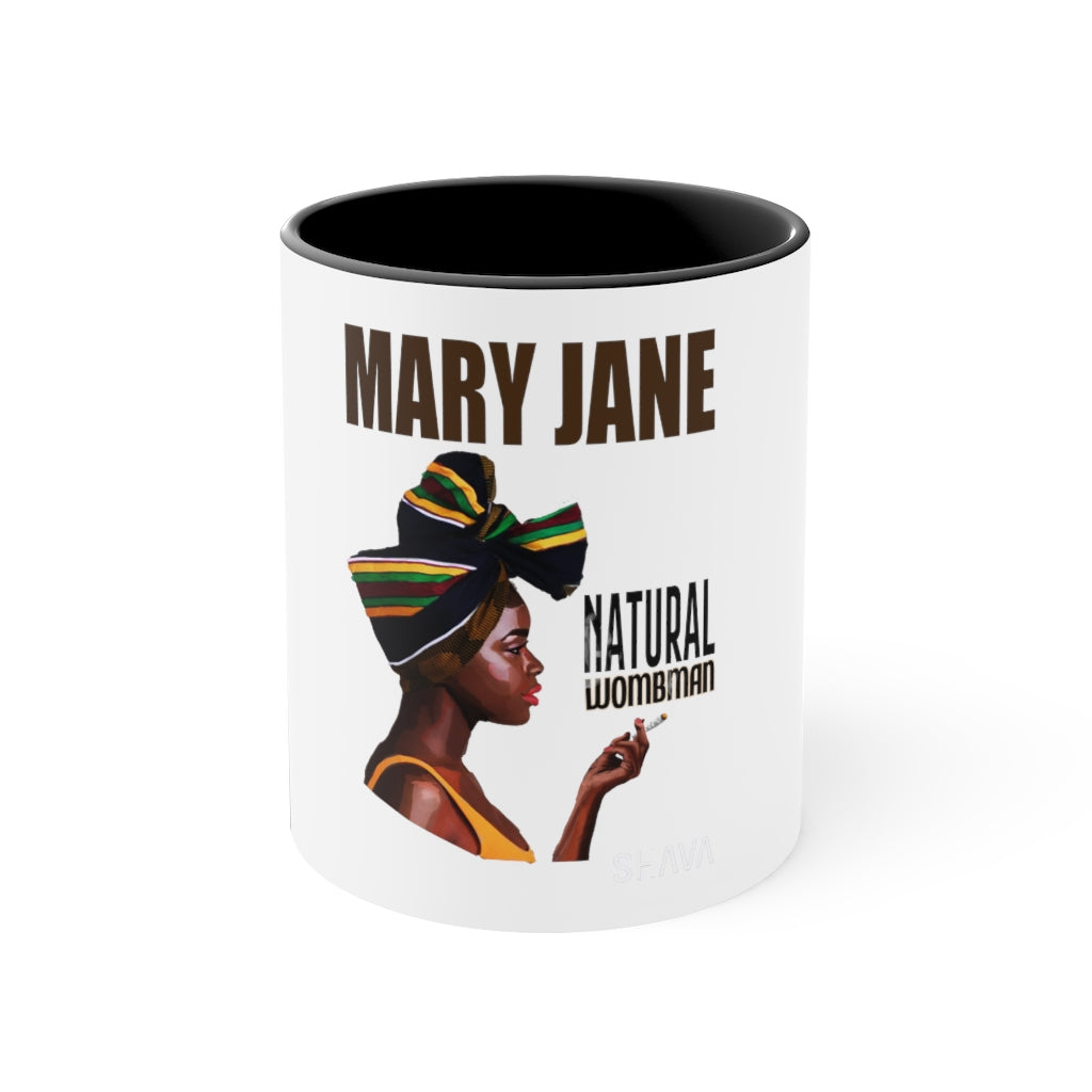 VCC Home & Livings-Mugs / Black Accent Mug / Natural  Wombman Printify