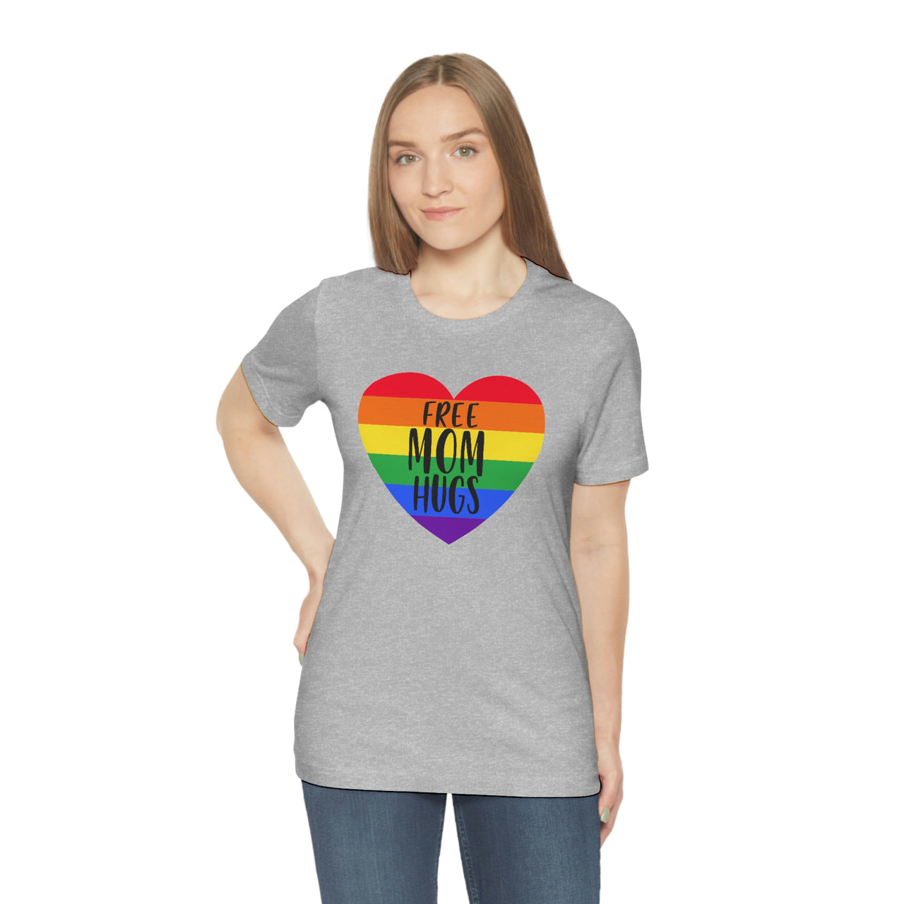 Rainbow Pride Flag Mother's Day Unisex Short Sleeve Tee - Free Mom Hugs SHAVA CO