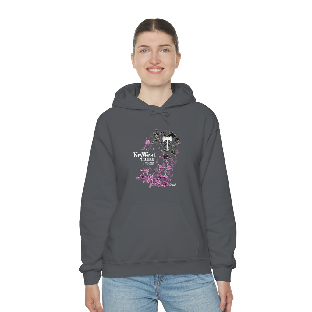 SHAVA CO Labrys Lesbian Flag 2023 Pride, Key West Unisex Heavy Blend™ Hooded Sweatshirt - My Rainbow Is In My DNA Printify