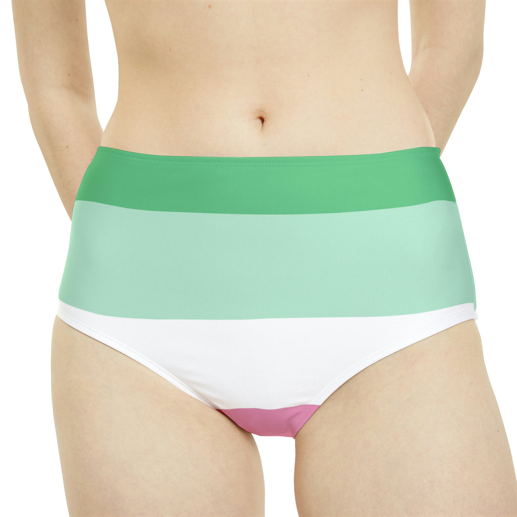 Abrosexual Pride Flag High-Waist Hipster Bikini Bottom Printify