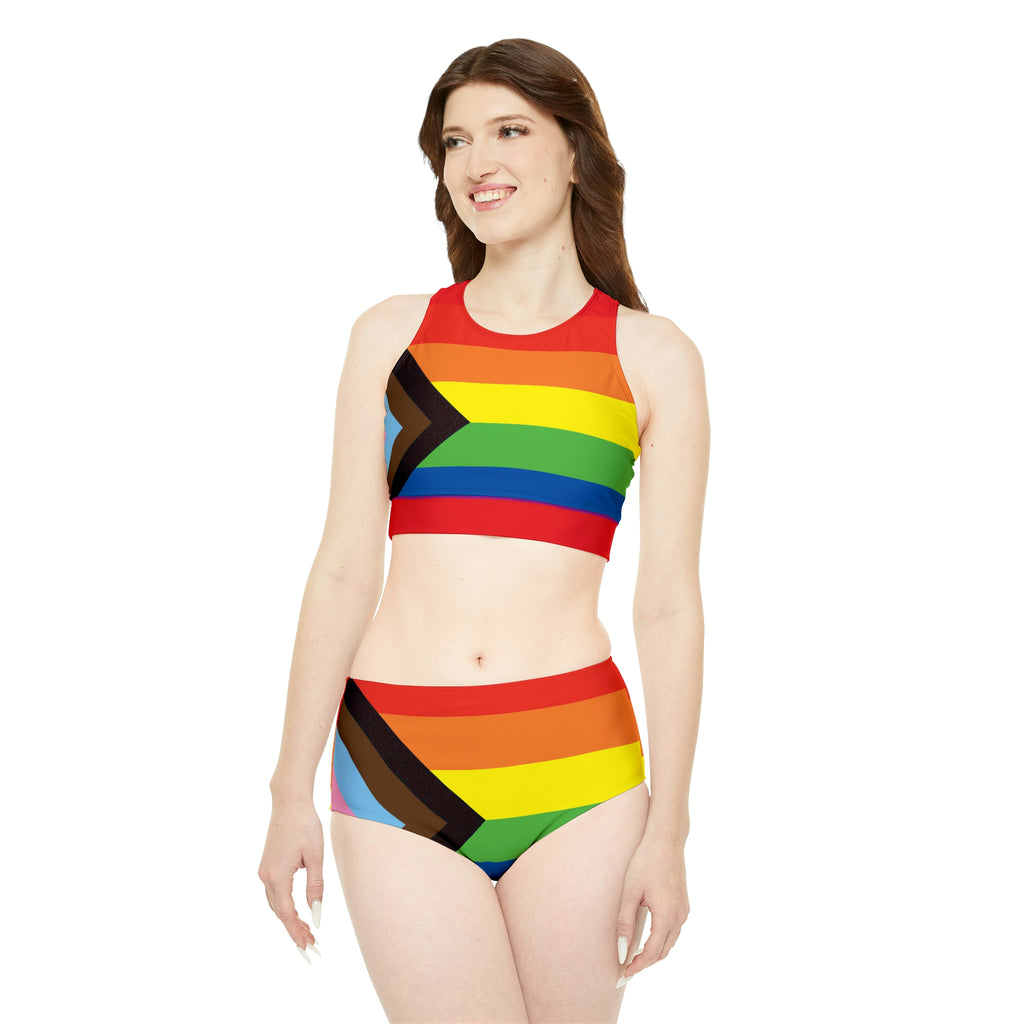 Progress Pride Flag Sporty Bikini Set SHAVA CO