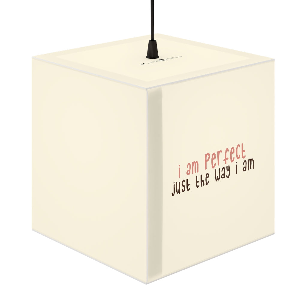 Affirmation Feminist pro choice Light Cube Lamp -  I am perfect text only Printify