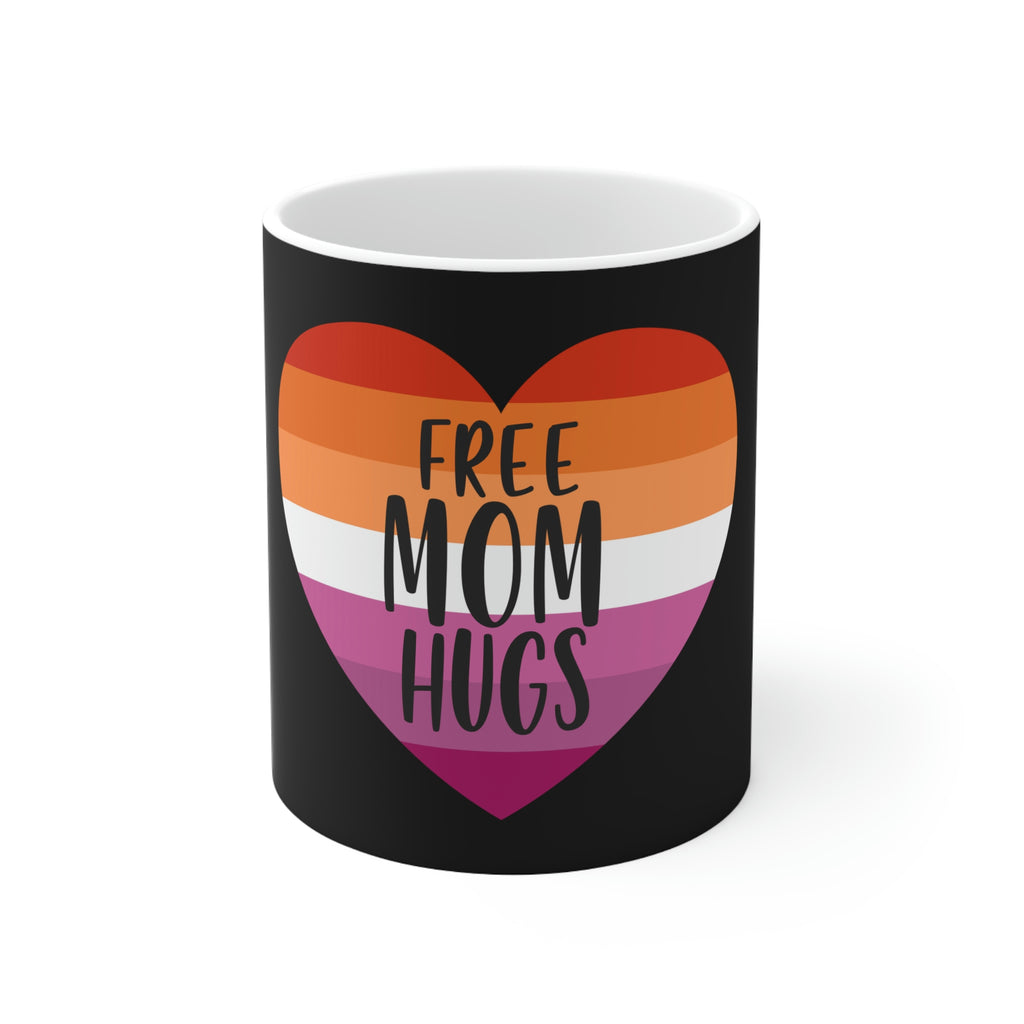 Lesbian Flag Ceramic Mug  - Free Mom Hugs Printify