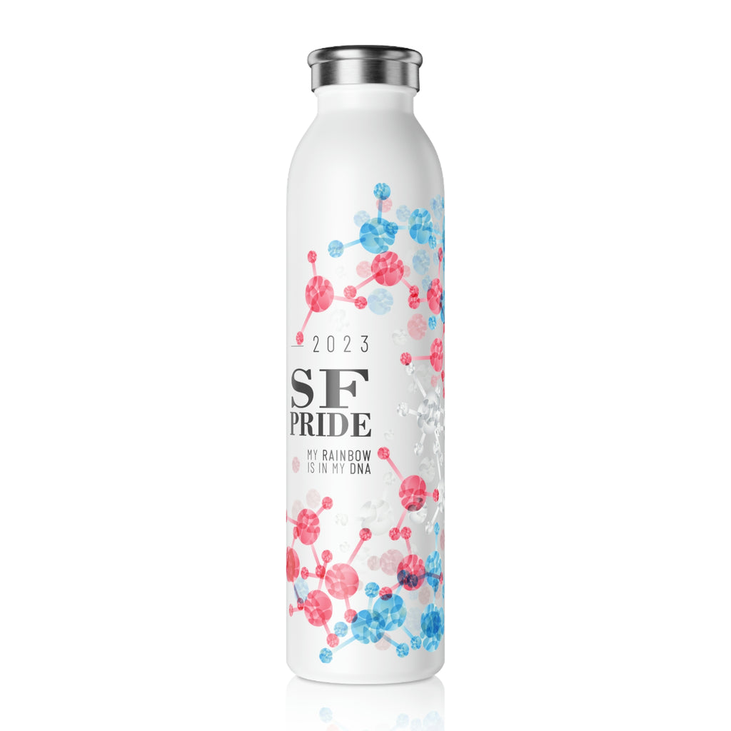 Transgender Flag Slim Water Bottle San Francisco Pride - My Rainbow is In My DNA SHAVA CO