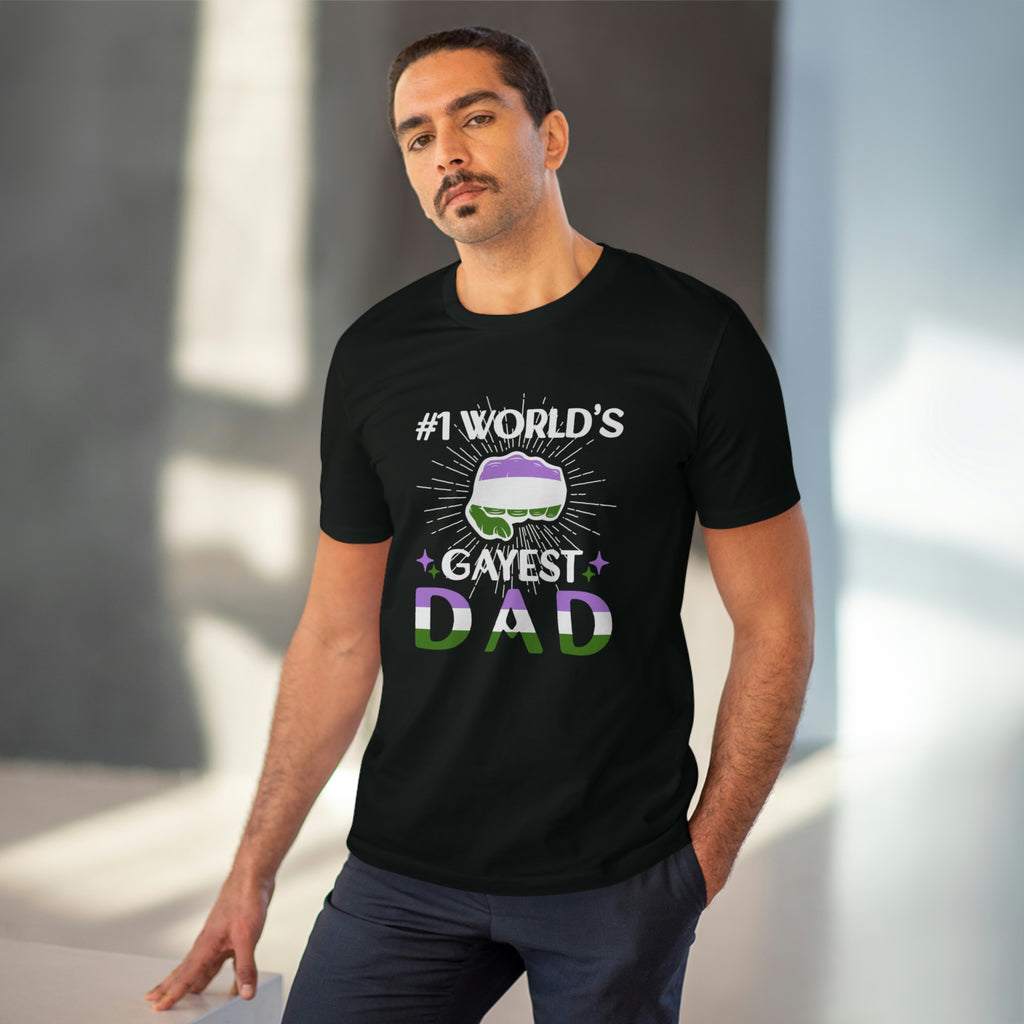 Genderqueer Pride Flag T-shirt Unisex Size - #1 Word's Gayest Dad Printify
