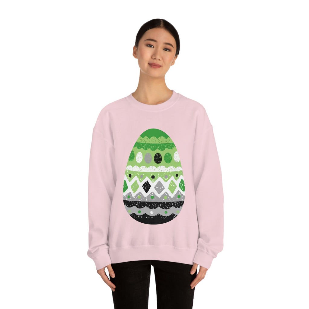 Aromantic Flag Heavy Blend Crewneck Sweatshirt Easter Festival Unisex Size - Egg SHAVA