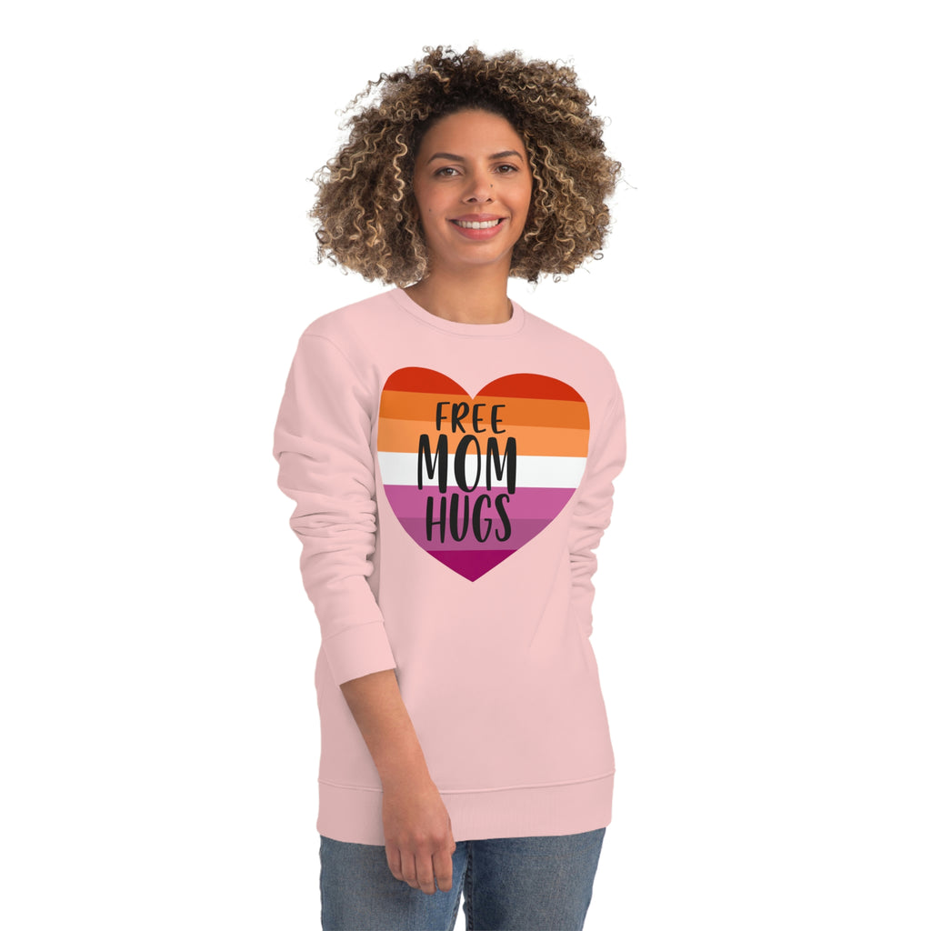 Lesbian Pride Flag Sweatshirt Unisex Size - Free Mom Hugs Printify