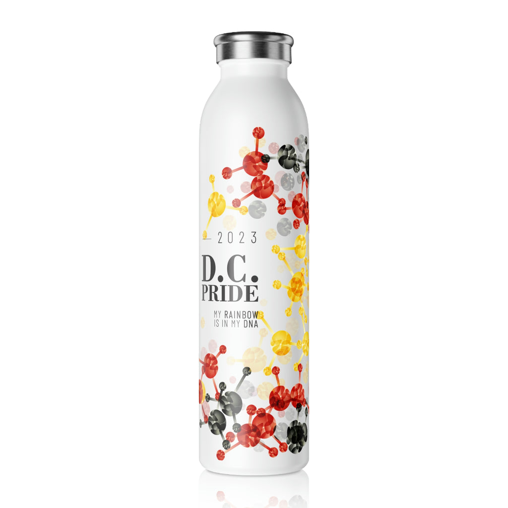 Rubber Flag Slim Water Bottle D.C. Pride - My Rainbow is In My DNA SHAVA CO