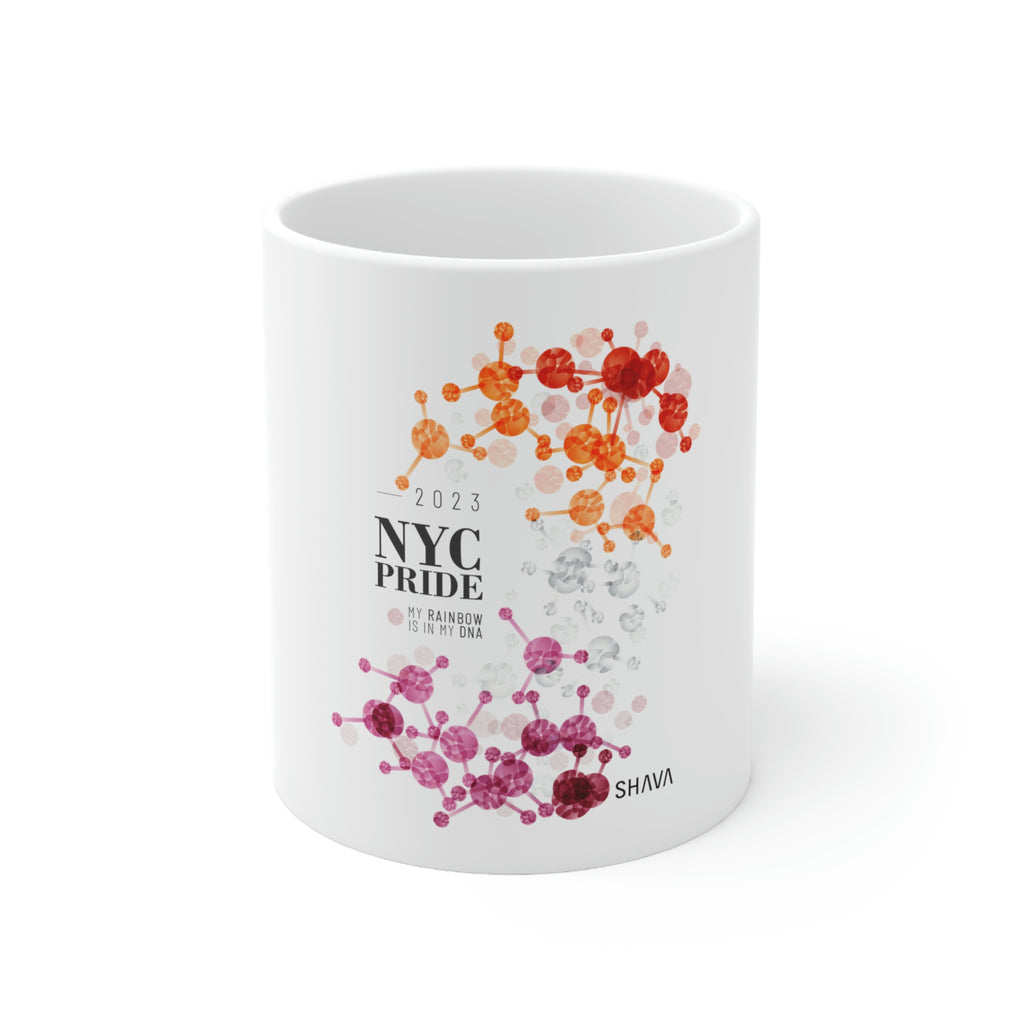 Lesbian NYC Pride Ceramic Mug - My Rainbow Is In My DNA SHAVA CO