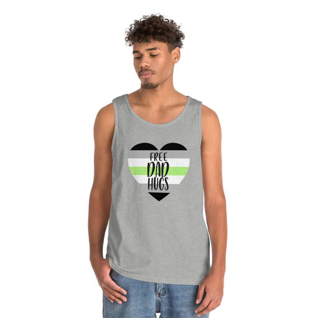 Agender Pride Flag Heavy Cotton Tank Top Unisex Size - Free Dad Hugs Printify