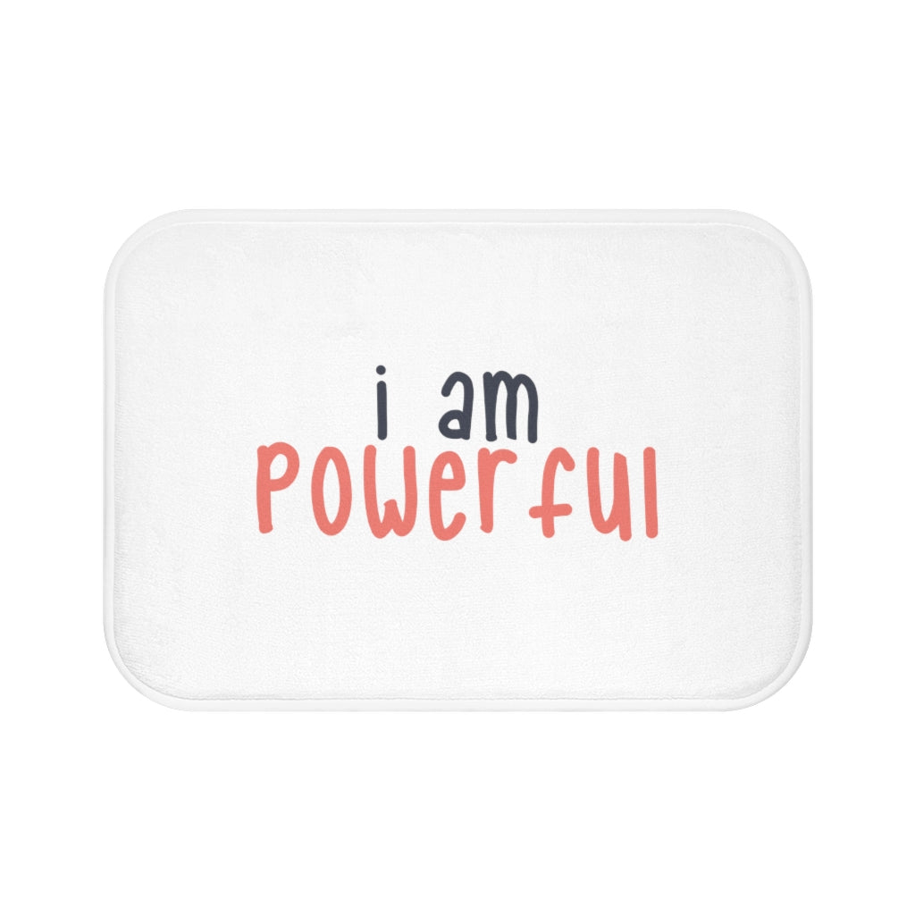 Affirmation Feminist Pro Choice Bath Mat - I Am Powerful Printify