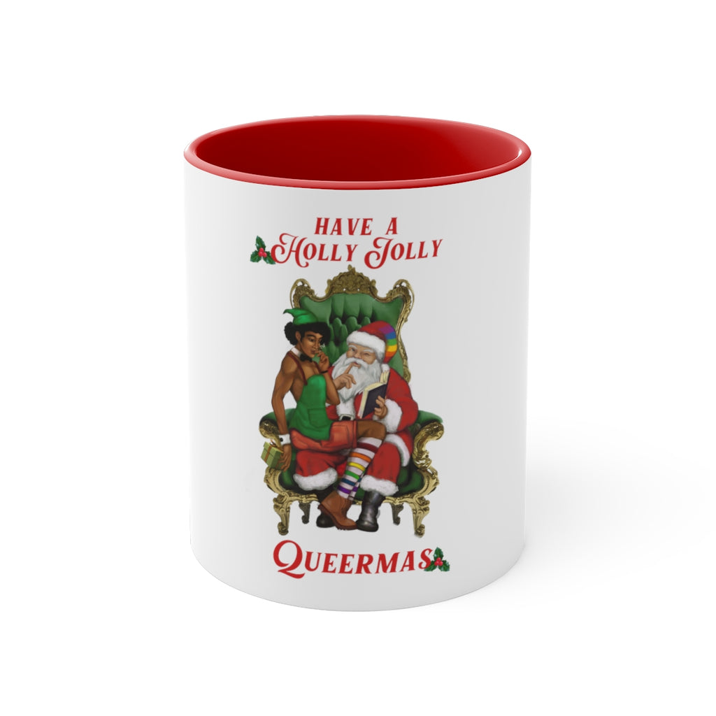 Christmas LGBTQ Two Tone Custom Accent Coffee Mug Printify