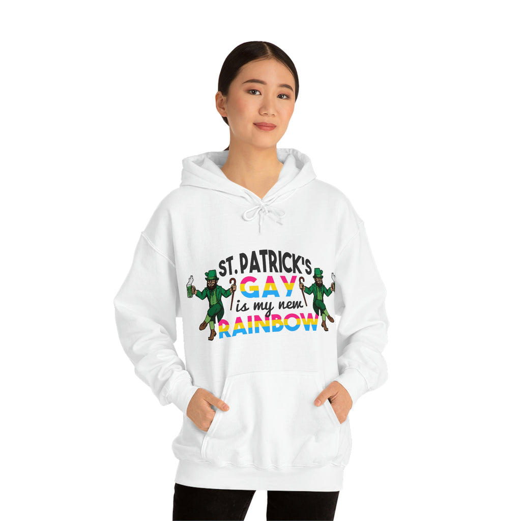 Pansexual Flag Hoodie St. Patrick's Day Unisex Size - St. Patricks Gay Is My New Rainbow SHAVA