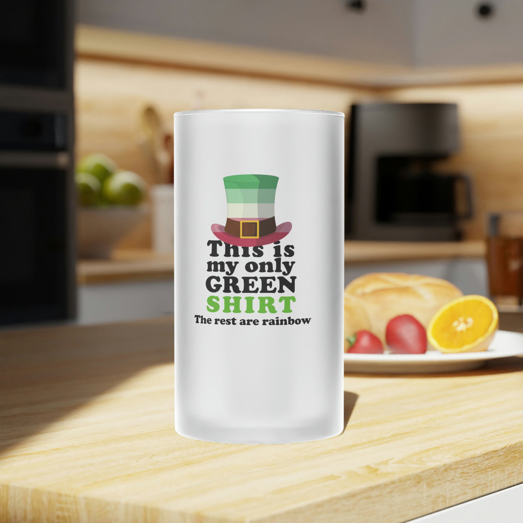 St. Patrick's Day Frosted Glass Beer Mug - Kiss Me Printify