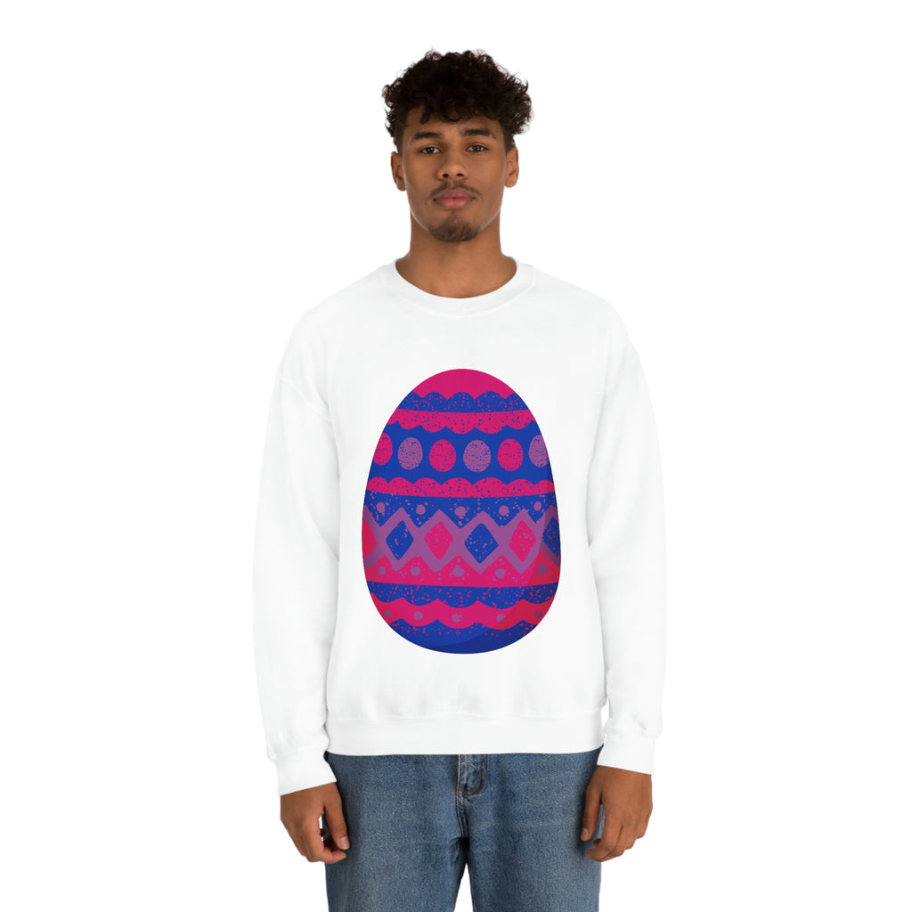 Bisexual Flag Heavy Blend Crewneck Sweatshirt Easter Festival Unisex Size - Egg SHAVA