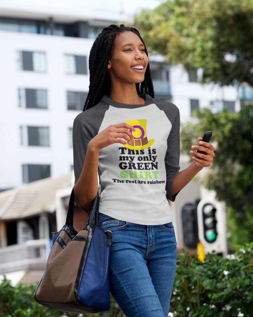 Intersexual Flag Tri-Blend Raglan Tee St. Patrick's Day Unisex Size - This Is My Only Green Shirt Printify