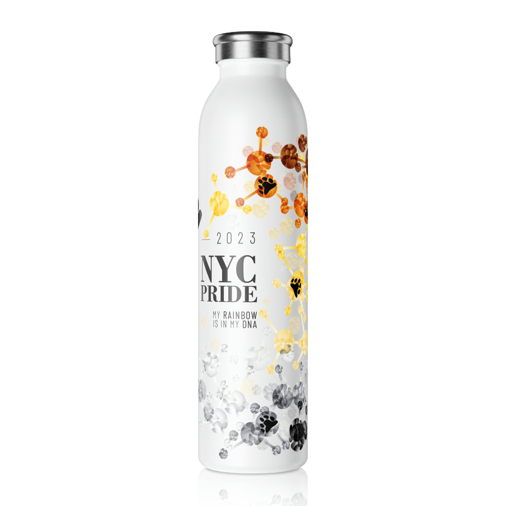 Bear Flag Slim Water Bottle NYC Pride - My Rainbow is In My DNA SHAVA CO